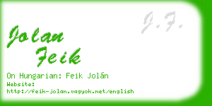 jolan feik business card